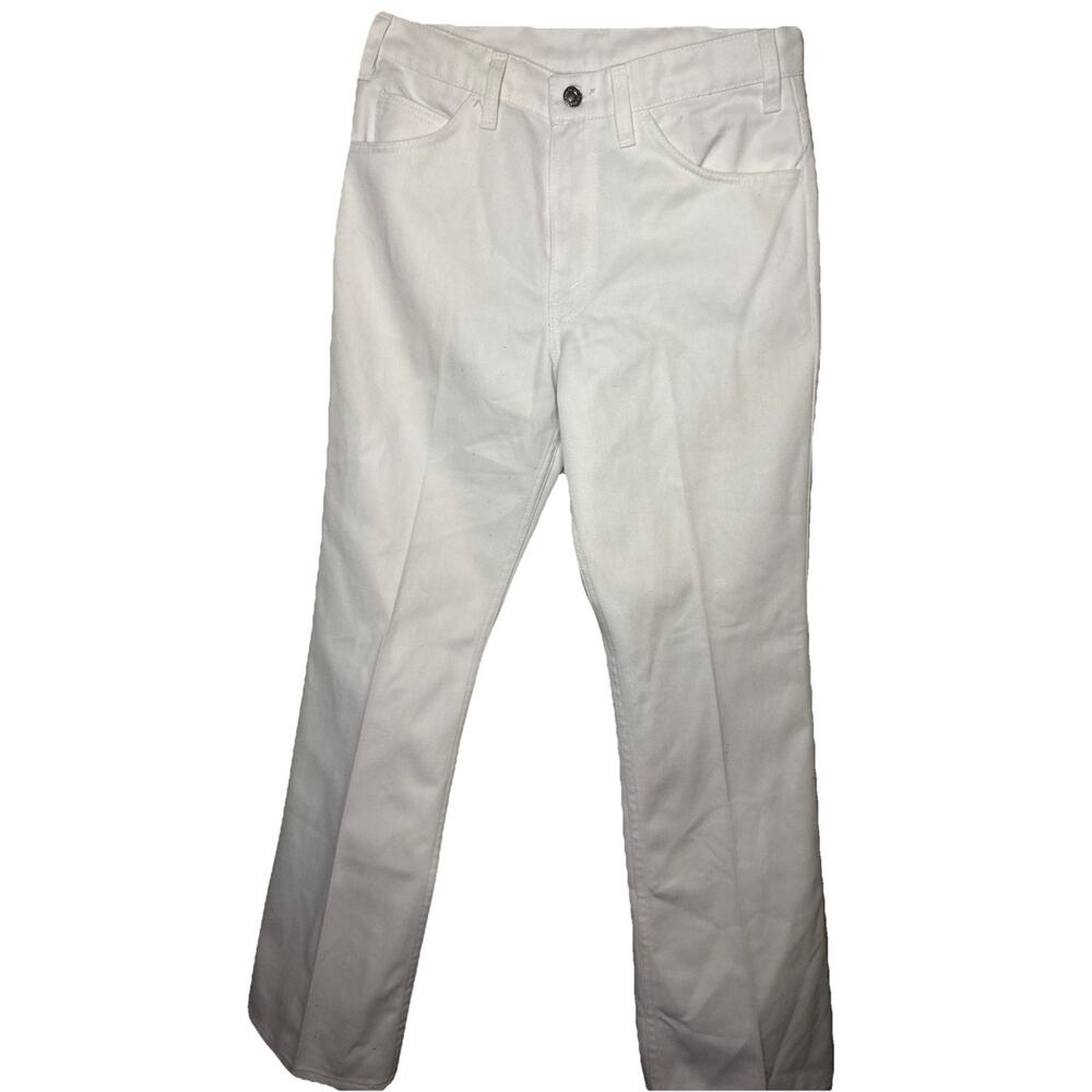 Levi's Sta-Prest Black Tab Bootcut Flared Pants White 31x31 VTG 1970s EUC